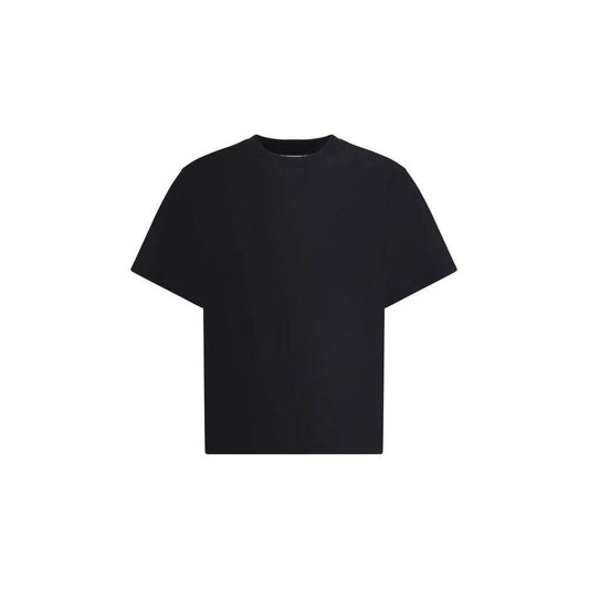 Loulou De Saison Telanto T-shirt in black with minimalist design and tone-on-tone stitched logo, featuring a classic ribbed crew neck.