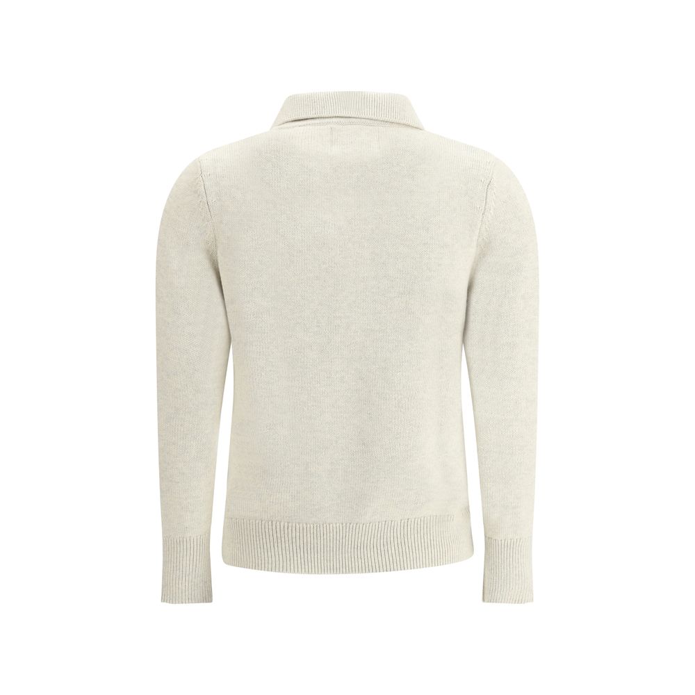 Marant Etoile White Cotton Sweatshirt featuring ribbed cuffs, regular fit, made from 70% cotton and 30% wool, back view.
