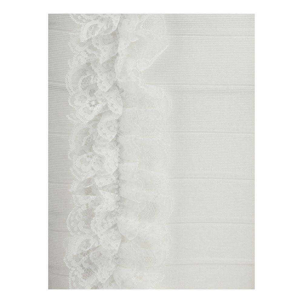 Self-Portrait Knit Ruffle mini Dress SE-SS25CK009SWWHITE-6