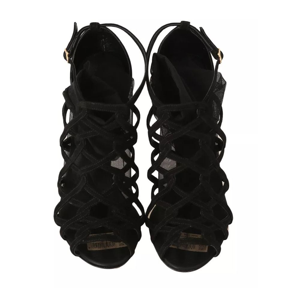 Dolce & Gabbana Black Suede Stilettos Booties Socks Shoes