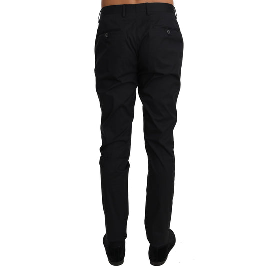 Dolce & Gabbana Elegant Black Formal Wool-Blend Trousers Jeans & Pants Dolce & Gabbana Black