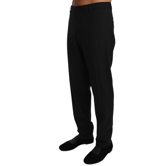 Dolce & Gabbana Elegant Formal Wool Blend Trousers Jeans & Pants Dolce & Gabbana Black