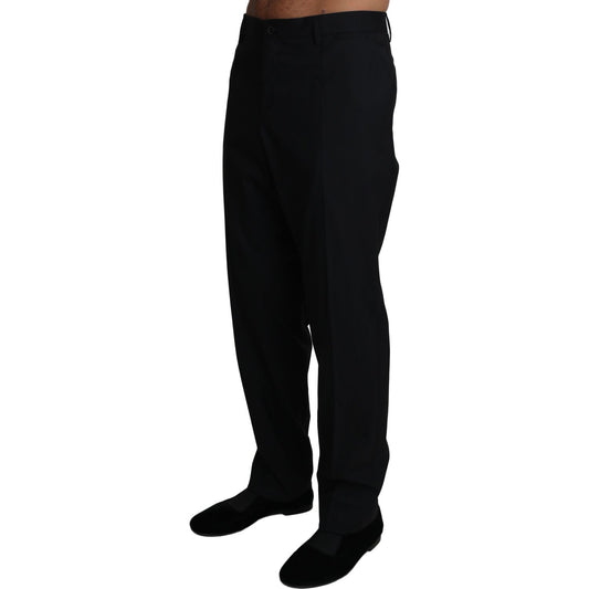 Dolce & Gabbana Elegant Black Formal Wool Blend Trousers Jeans & Pants Dolce & Gabbana Black
