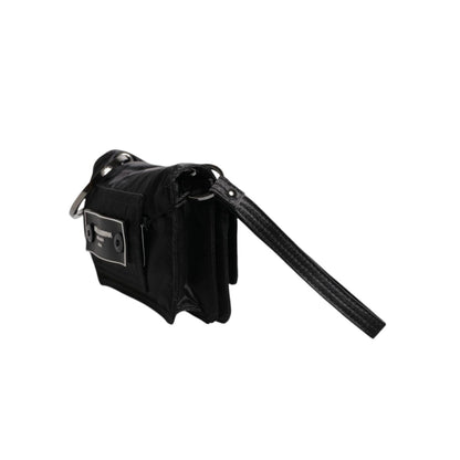 Dolce & Gabbana Black Fabric Logo Two Way Clutch Crossbody Bag