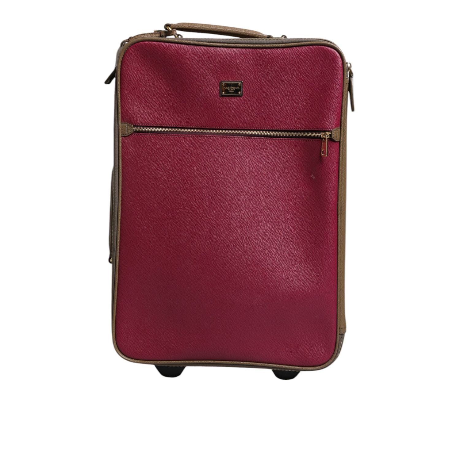Front view with bag zipped and handles upright.