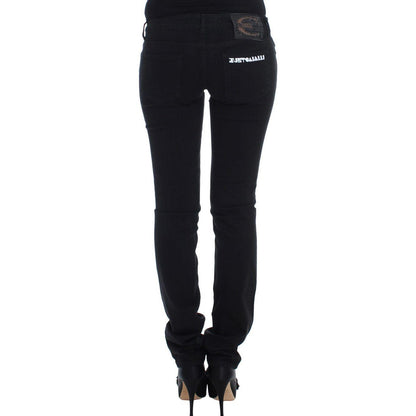 Cavalli Black Cotton Stretch Slim Skinny Fit Jeans Jeans & Pants