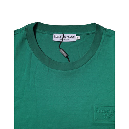 Dolce & Gabbana Green Logo Crew Neck Short Sleeves T-shirt