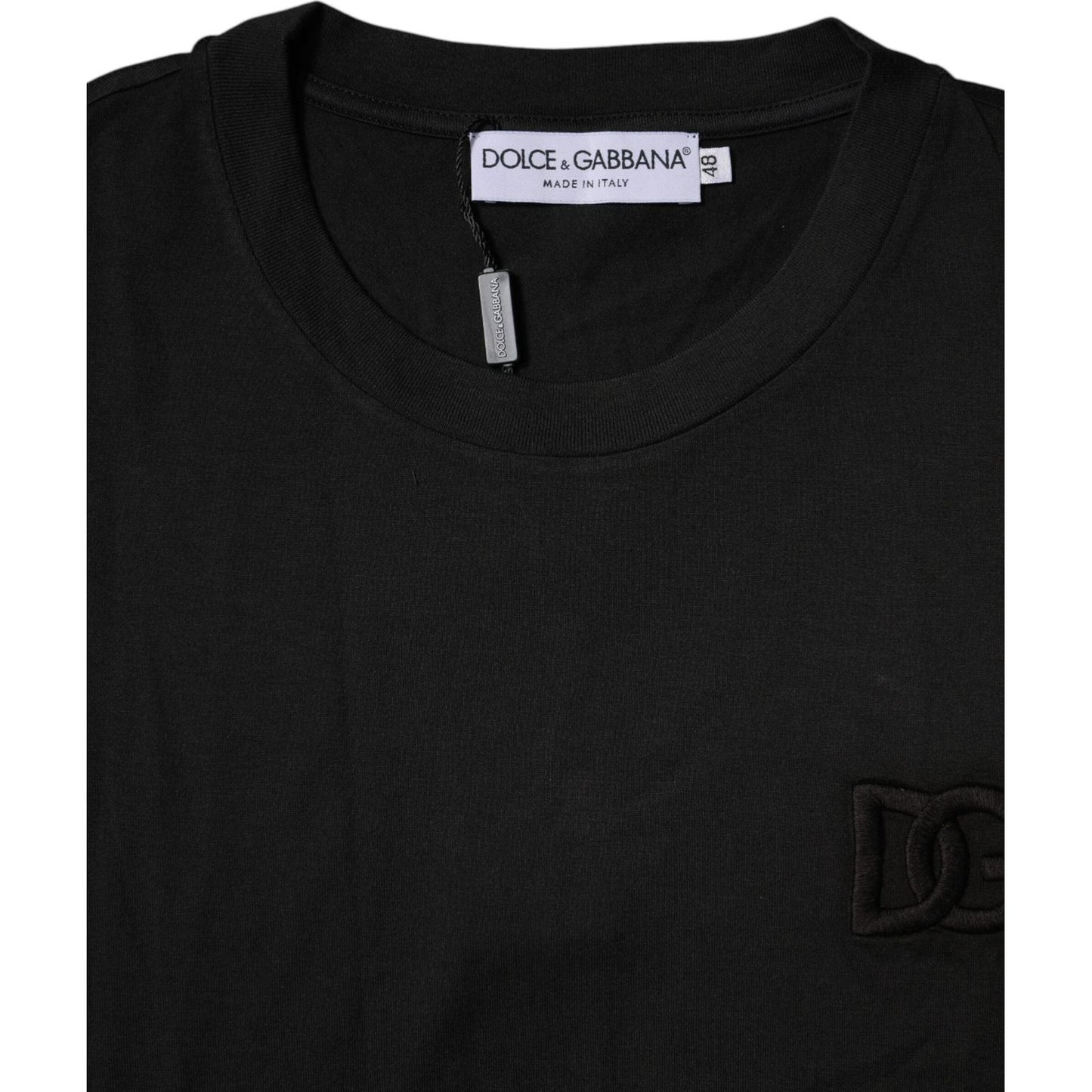 Dolce & Gabbana Black Cotton Crew Neck Short Sleeves T-shirt