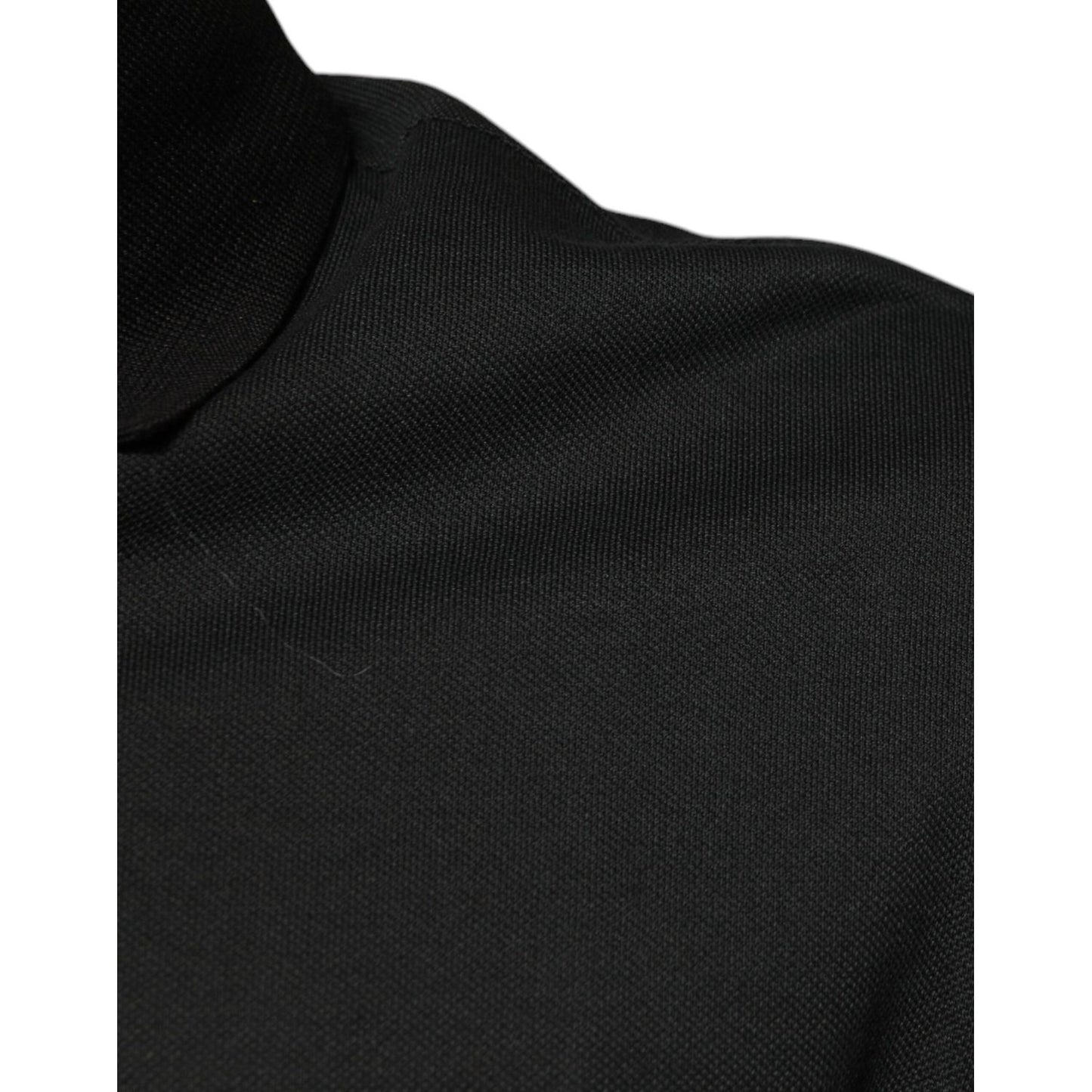 Dolce & Gabbana Black Logo Print Collared Cotton Polo T-shirt