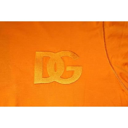 Dolce & Gabbana Orange Logo Cotton Crew Neck T-shirt