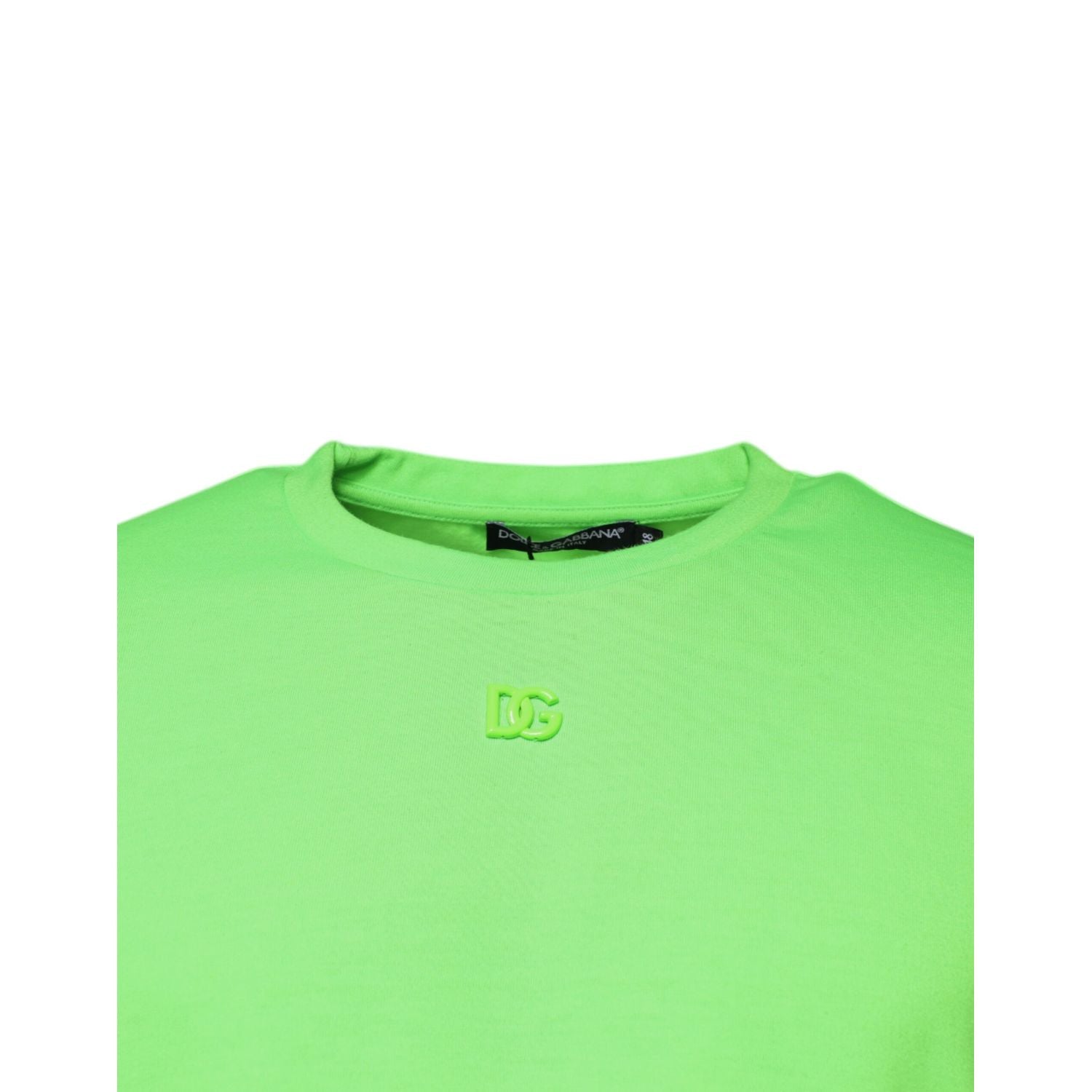 Dolce & Gabbana Green Logo Polyester Crew Neck T-shirt