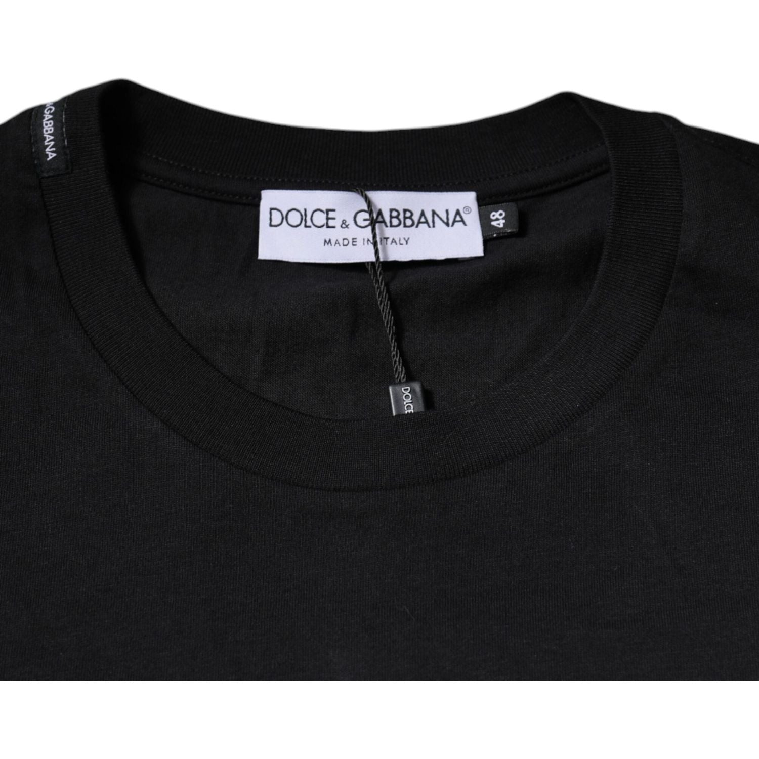 Dolce & Gabbana Black Cotton Crew Neck Short Sleeves T-shirt