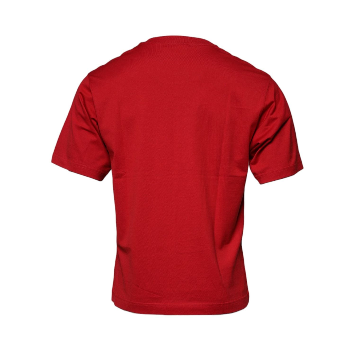 Dolce & Gabbana Red Logo Print Cotton Crew Neck T-shirt