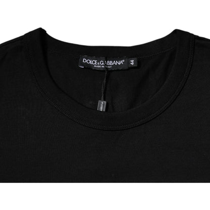 Dolce & Gabbana Black Cotton Crew Neck Short Sleeves T-shirt