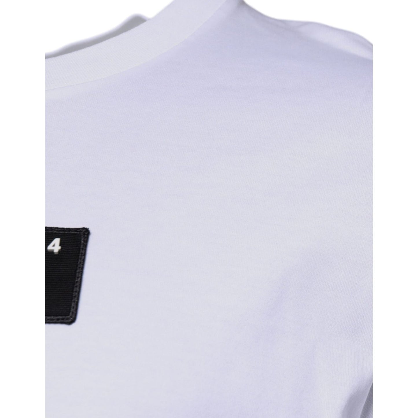 Dolce & Gabbana White Logo Print Cotton Crew Neck T-shirt