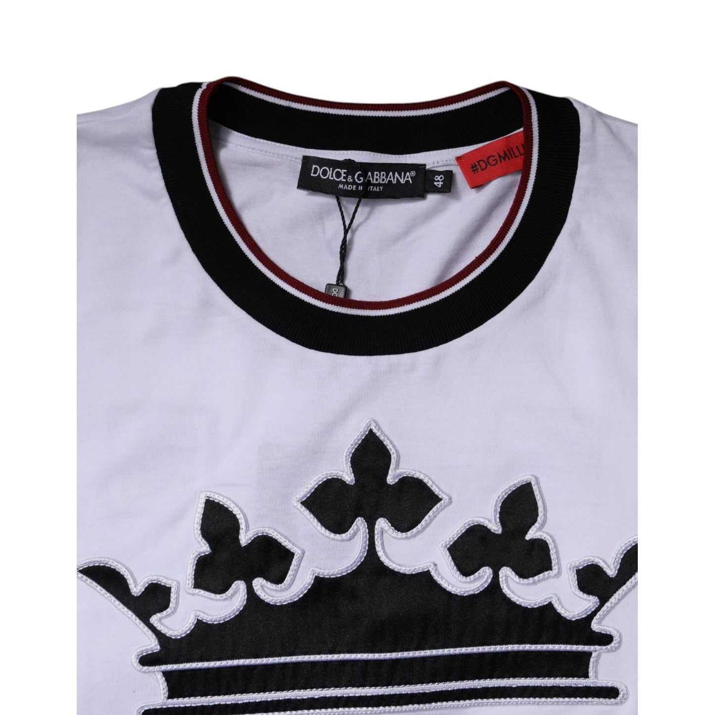 Dolce & Gabbana White Jersey Crew Neck Short Sleeves T-shirt