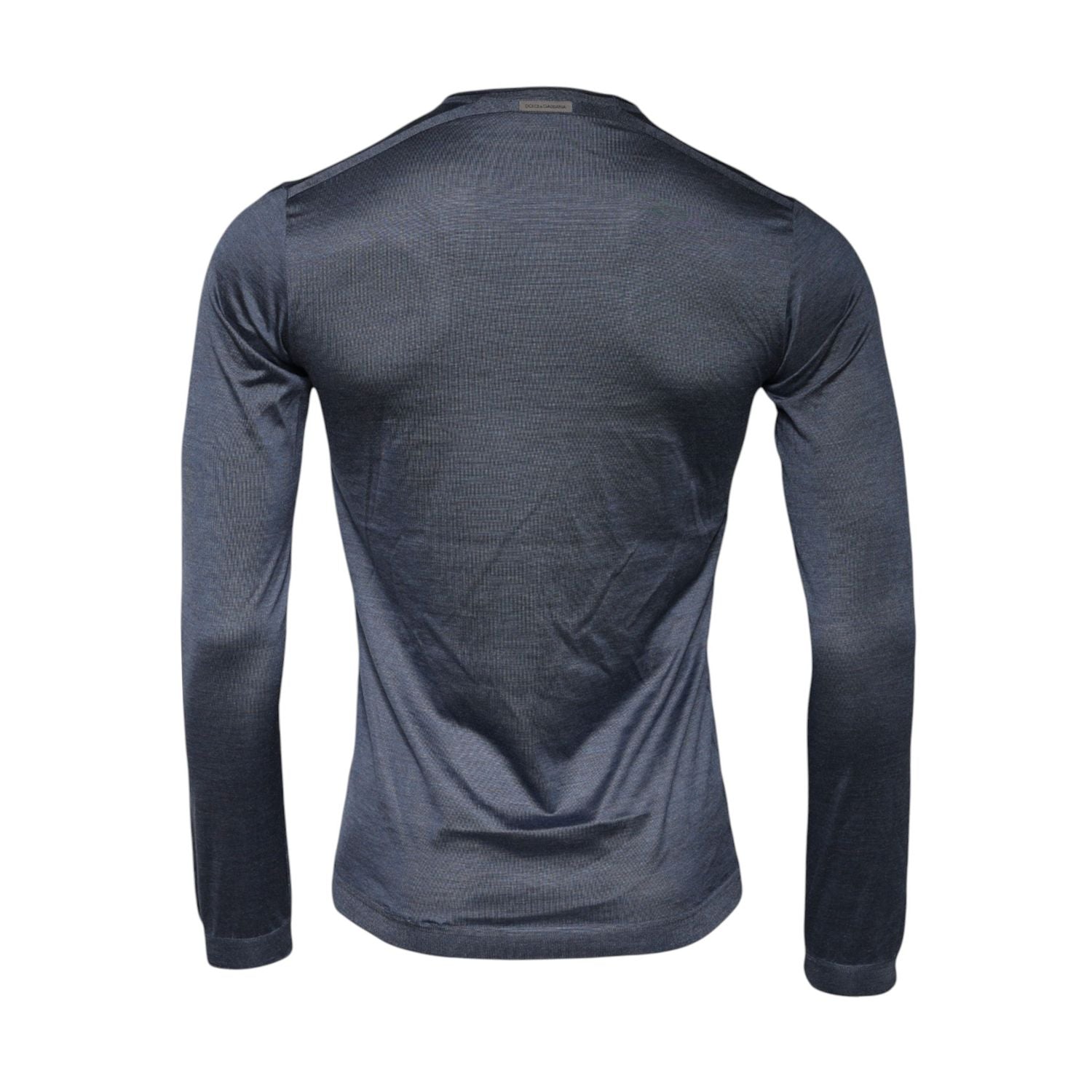 Dolce & Gabbana Dark Gray Silk Crew Neck Pullover Sweater