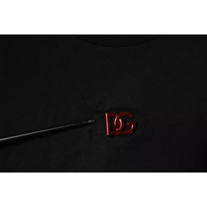 Dolce & Gabbana Black DG Logo Crew Neck Short Sleeve T-shirt