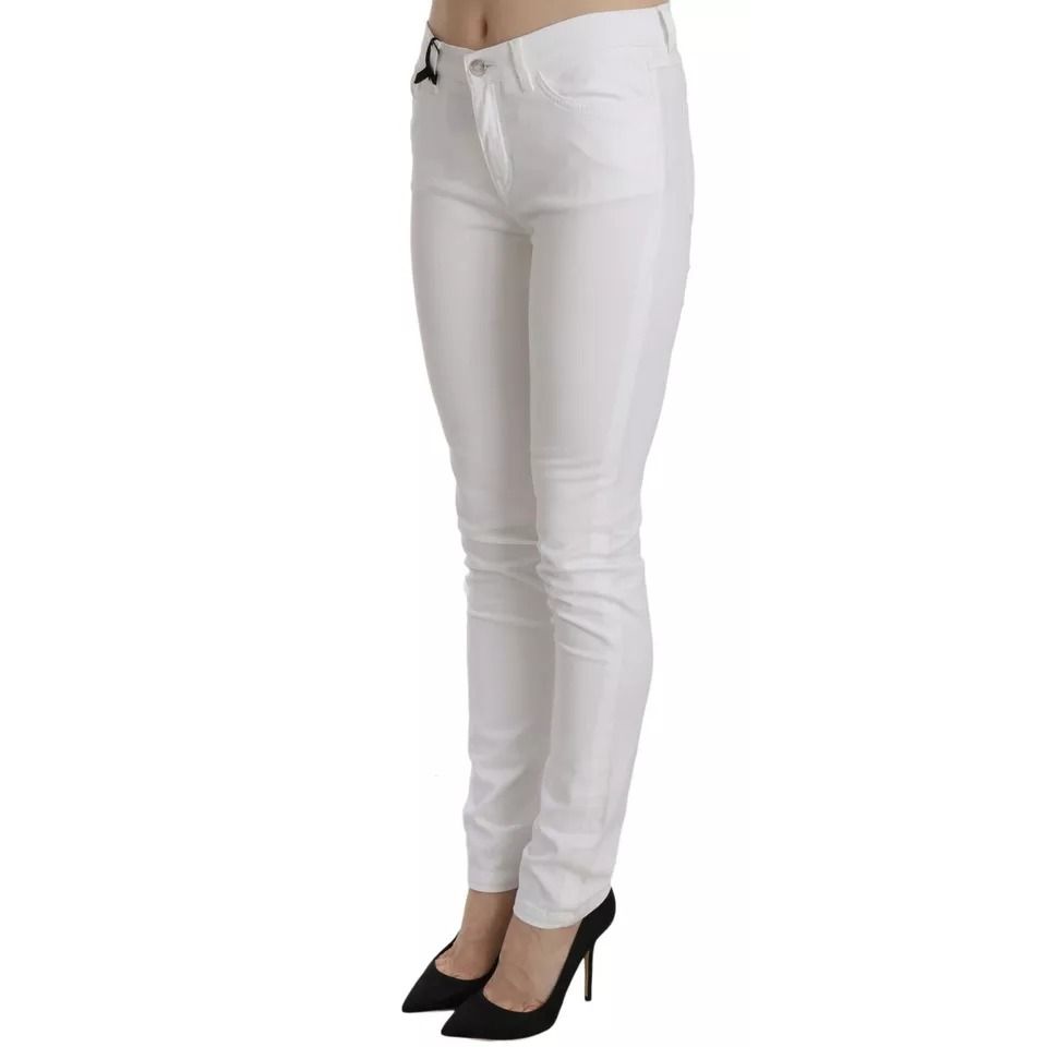 Dolce & Gabbana White Crystal Embellished Skinny Jeans