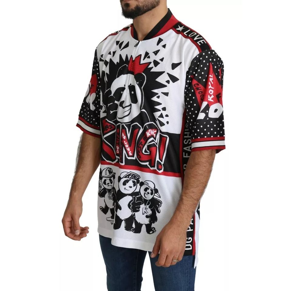 Dolce & Gabbana White King Panda Polyester T-shirt Top