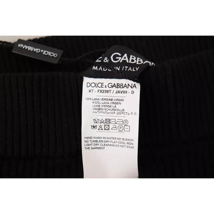 Dolce & Gabbana Black High Waist Stretch Pants Tights