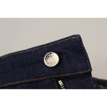 Dolce & Gabbana Dark Blue Embellished Denim Hot Pants Shorts PAN72799-38