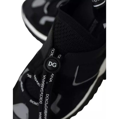 Dolce & Gabbana Black White Logo Sorrento Mens Sneakers Shoes