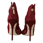 Dolce & Gabbana Red Tulle Ankle Boots Stiletto Heels Shoes LA8975-36.5