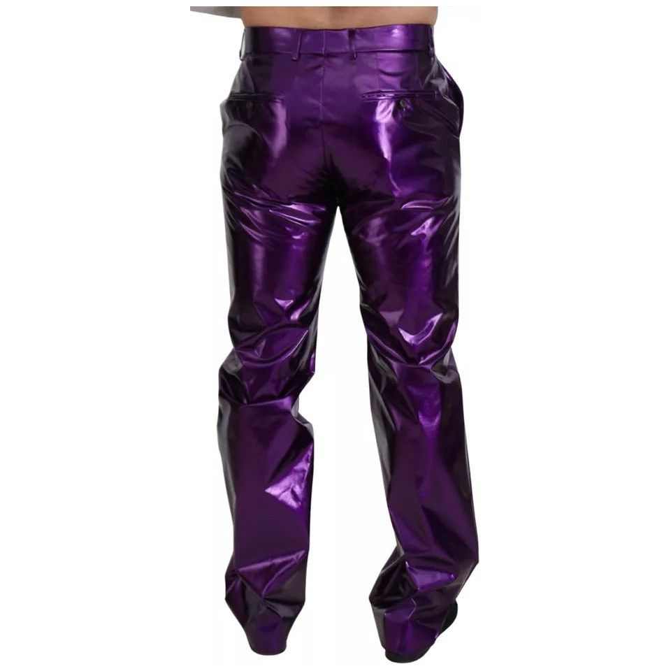 Dolce & Gabbana Purple Shining Men Casual Pants PAN74274-44