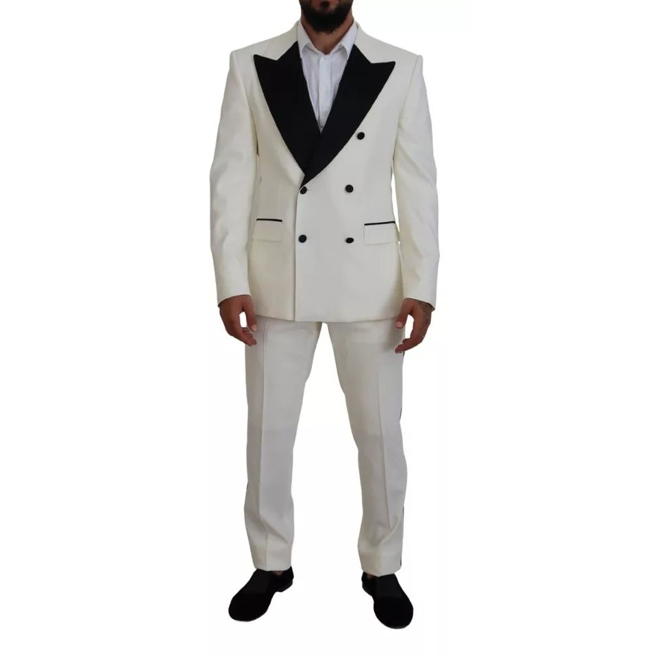 Dolce & Gabbana White Double Breasted 2 Piece SICILIA Suit