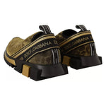 Dolce & Gabbana Gold Glitter Leopard Sorrento Sneakers Shoes LA9108-40.5