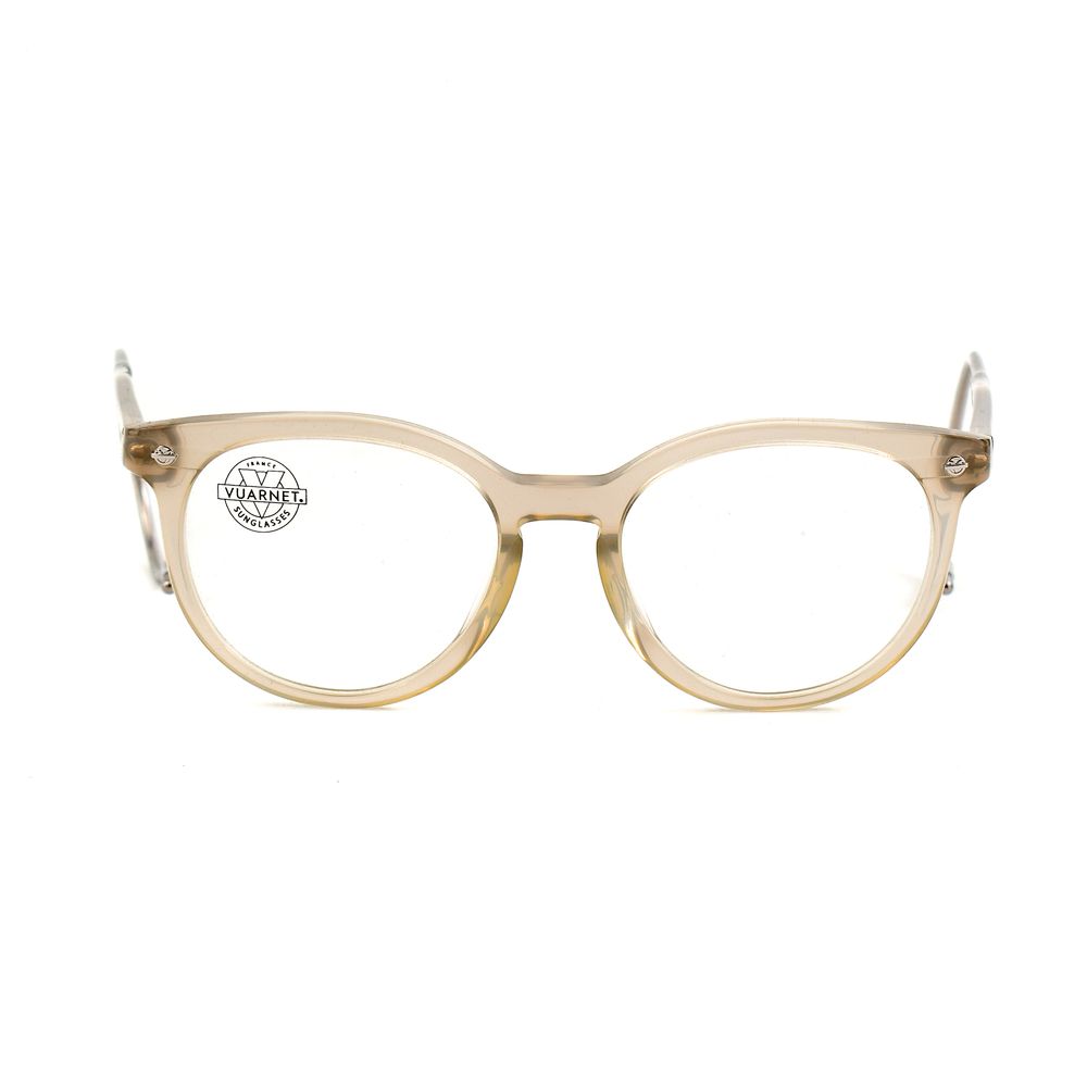 Vuarnet Brown Acetate Frames for women, featuring 50/14/110 mm dimensions, flexible pin, stylish optical design. Color: Brown, material: acetate.