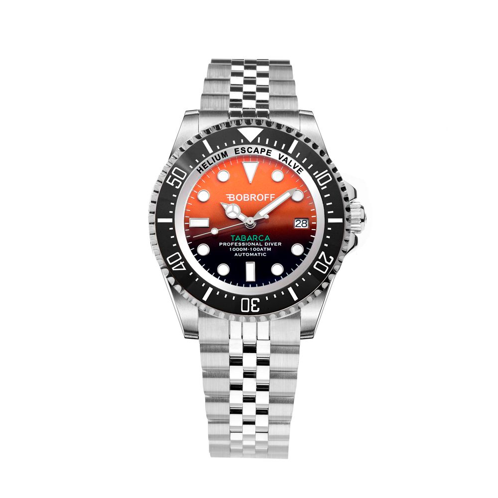 Bobroff Silver Stainless Steel Dress Watch
