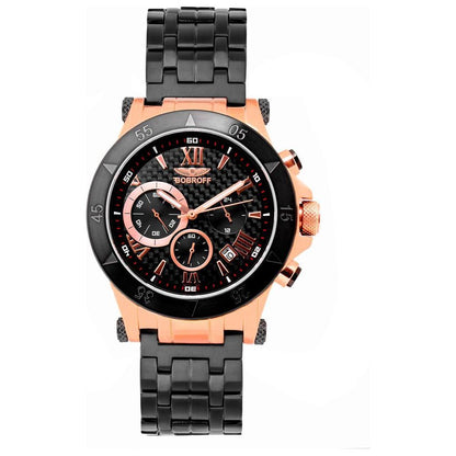 Bobroff Black Stainless Steel Bracelet Watch