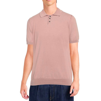 Alpha Studio Pink Cotton Polo Shirt