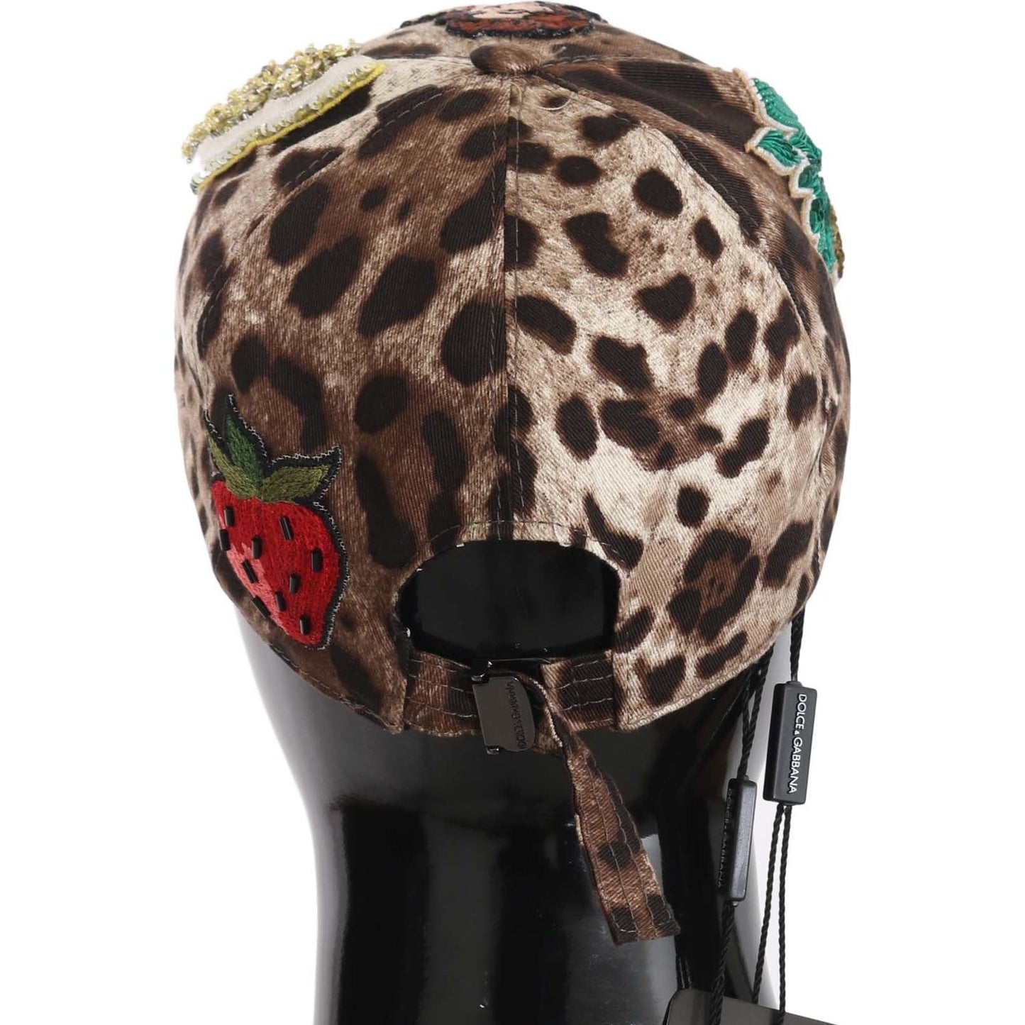 Dolce & Gabbana Brown Leopard Sequin Sicily Applique Baseball Hat