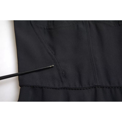 Dolce & Gabbana Black Sleeveless A-line Pleated Midi Dress