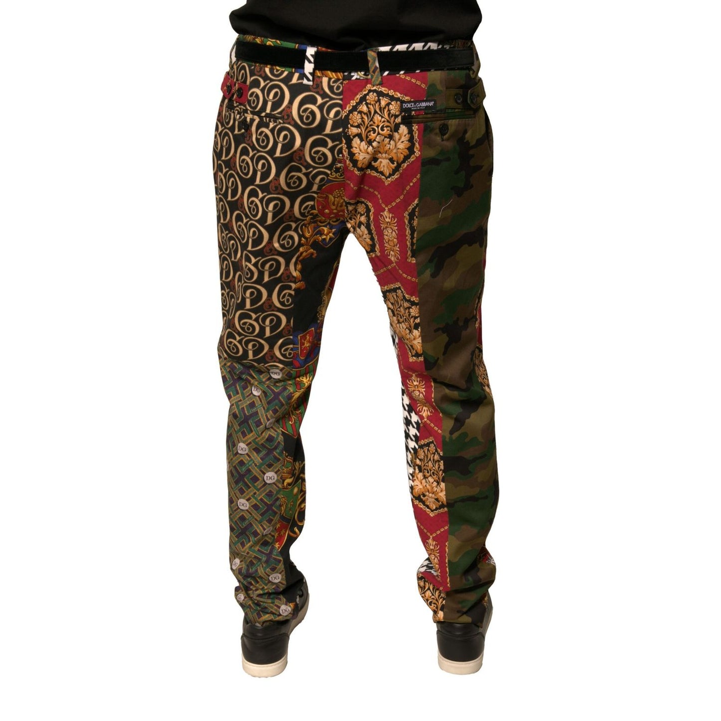 Dolce & Gabbana Multicolor Patchwork Men Dress Pants
