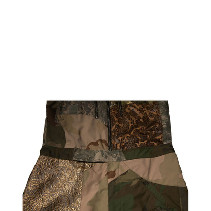 Dolce & Gabbana Multicolor Patchwork Camouflage Overall Pants