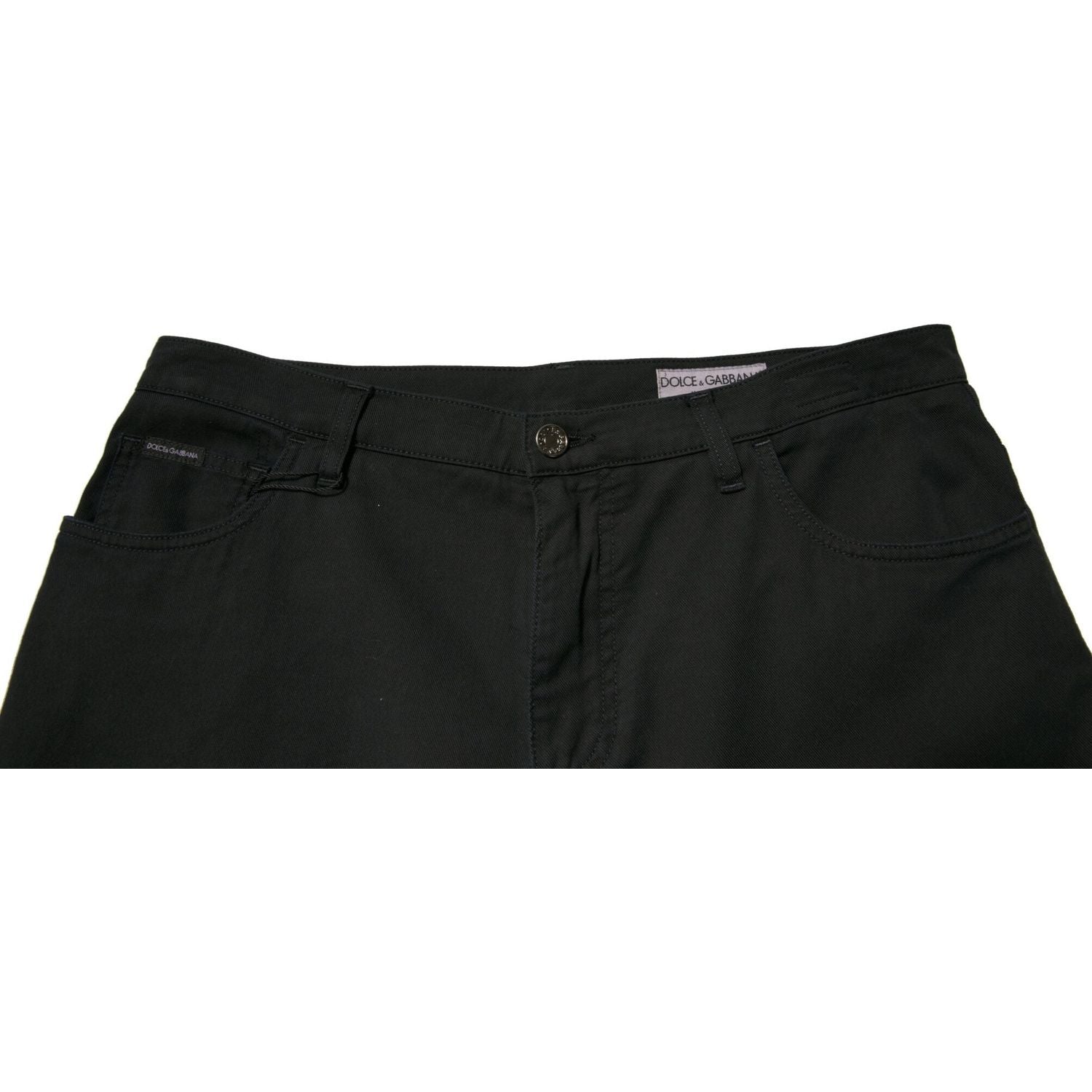 Dolce & Gabbana Black Logo Cotton Stretch Skinny Denim Jeans