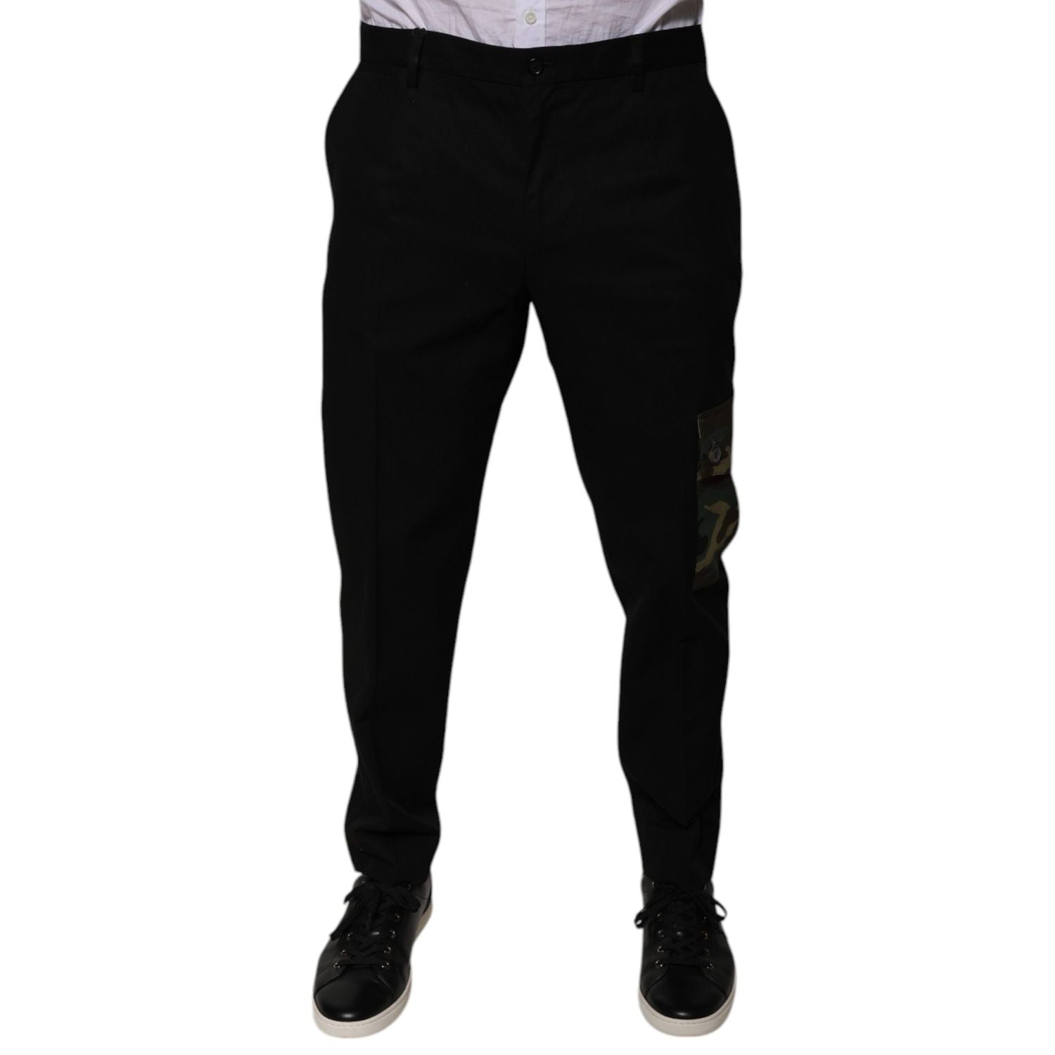 Dolce & Gabbana Black Cotton Men Cargo Casual Pants