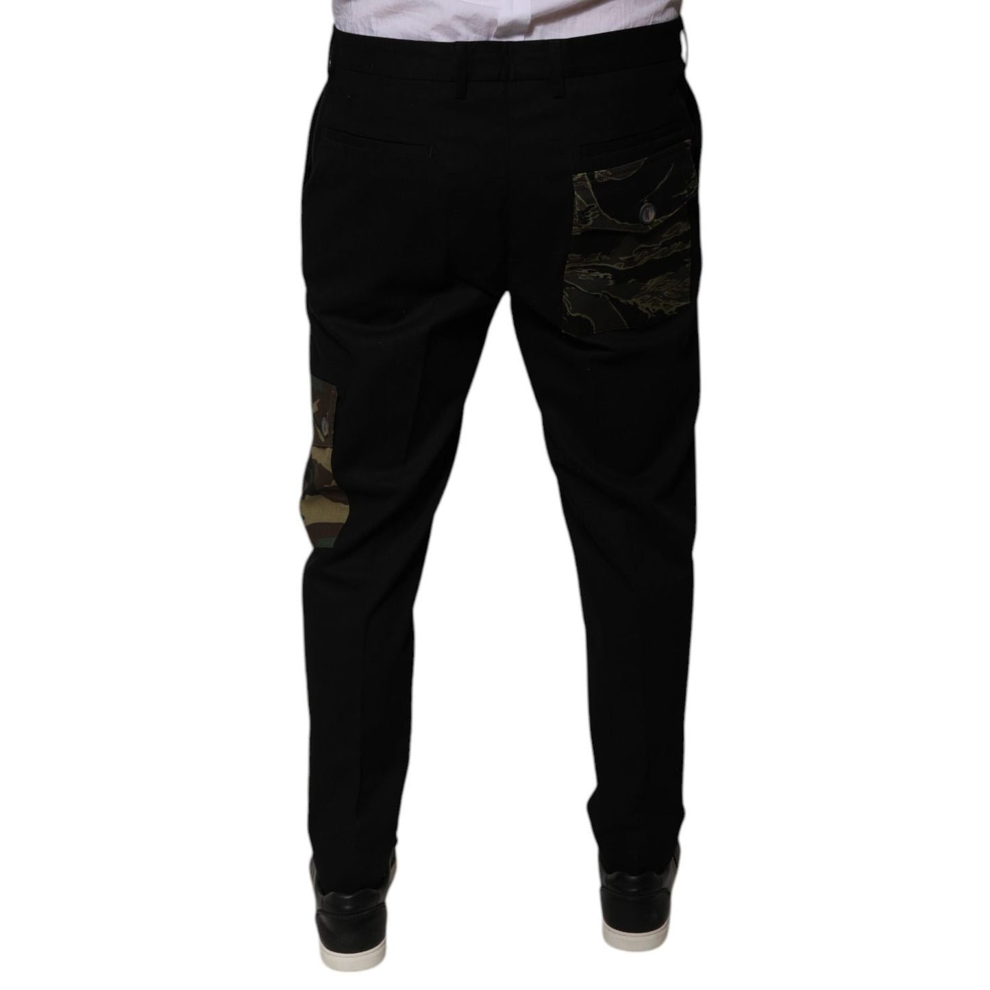 Dolce & Gabbana Black Cotton Men Cargo Casual Pants