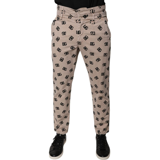 Dolce & Gabbana Beige Logo Cotton Skinny Denim Jeans PAN75829-50