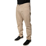 Dolce & Gabbana Beige Cotton Mid Waist Skinny Denim Jeans PAN75831-52