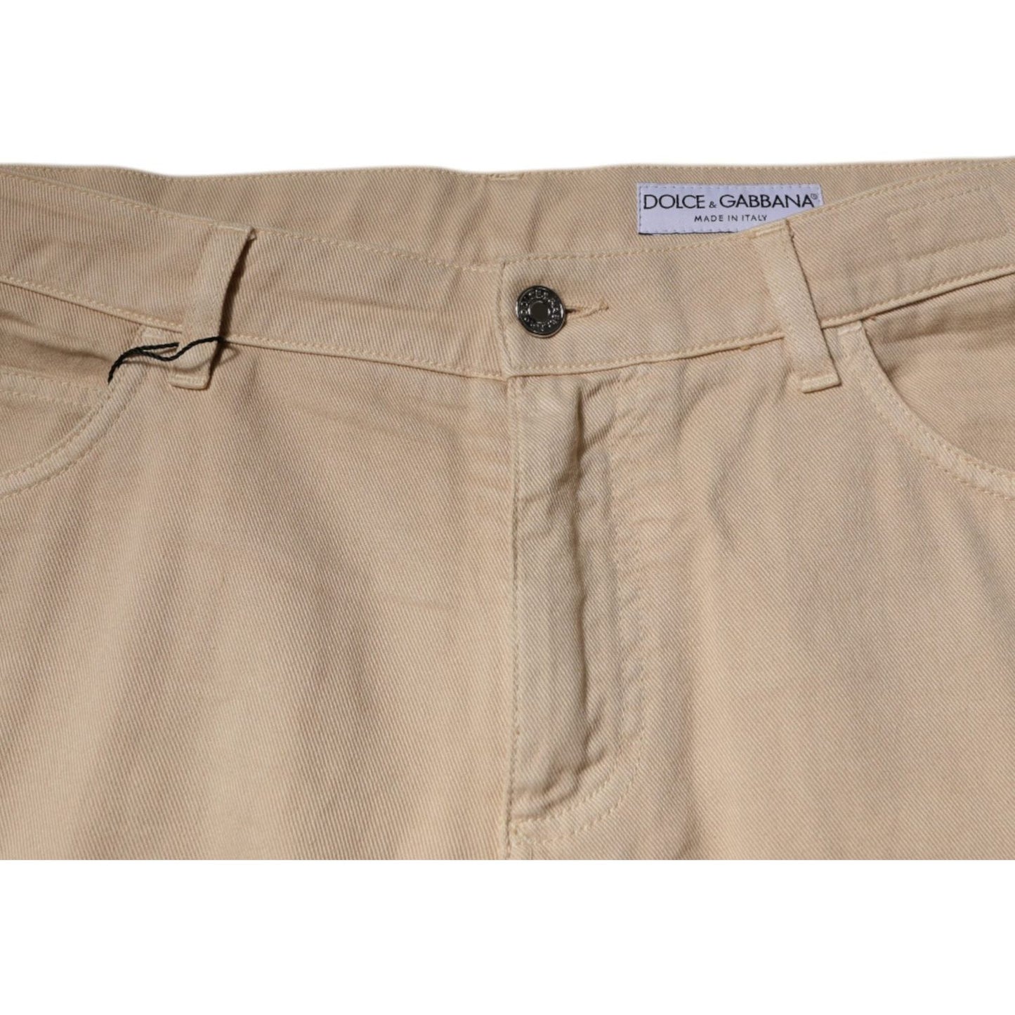 Dolce & Gabbana Beige Cotton Mid Waist Skinny Denim Jeans PAN75831-52