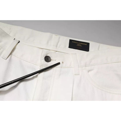 Dolce & Gabbana White Cotton Skinny Denim Jeans