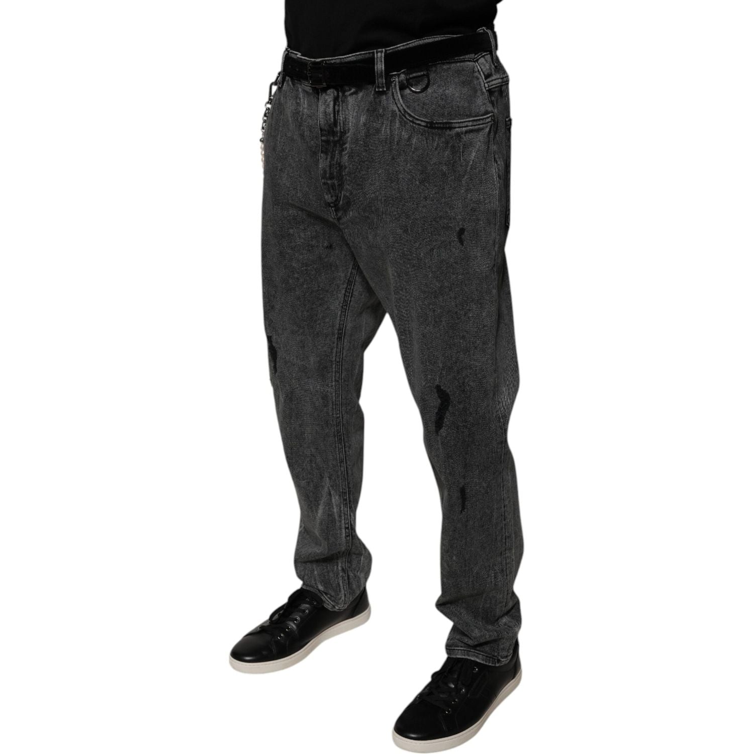 Dolce & Gabbana Dark Gray Cotton Skinny Denim Jeans