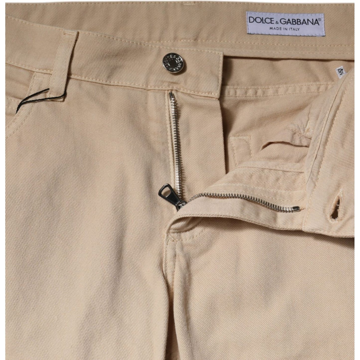 Dolce & Gabbana Beige Cotton Stretch Regular Men Denim Jeans PAN75919-46