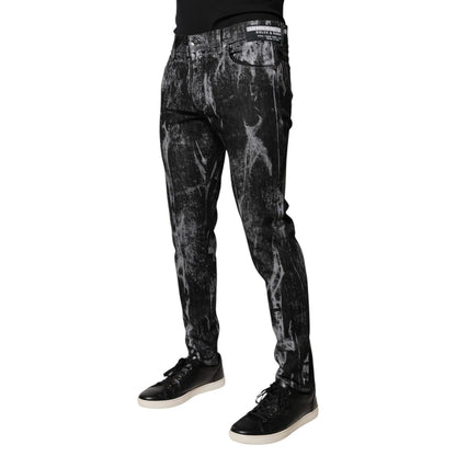 Dolce & Gabbana Multicolor Cotton Tie Dye Skinny Denim Jeans