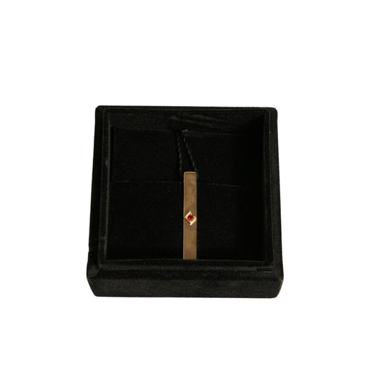 Dolce & Gabbana Gold Tone Brass Crystal Branded Tie Clip Bar